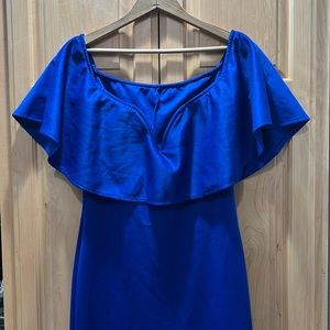 No name Sz.L navy blue stretchy floor length dress